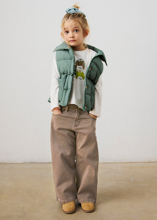 Pantalone largo con ricamo bambina Mayoral
