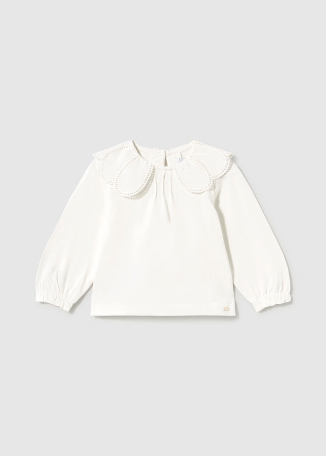 Maglietta manica lunga con colletto baby girl Mayoral