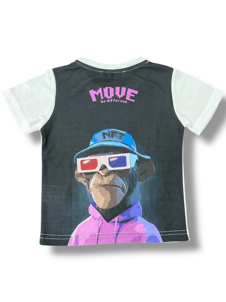 Maglietta a maniche corte con stampa sul retro baby maschio MOVE