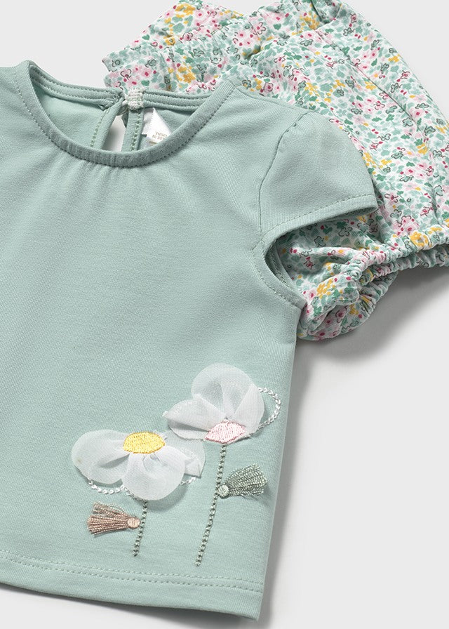 Completo maglietta e pantaloncino neonata Mayoral