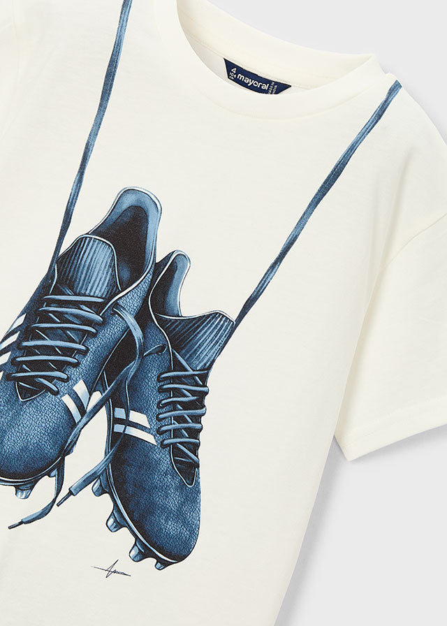 T-shirt con stampa scarpette bambino Mayoral