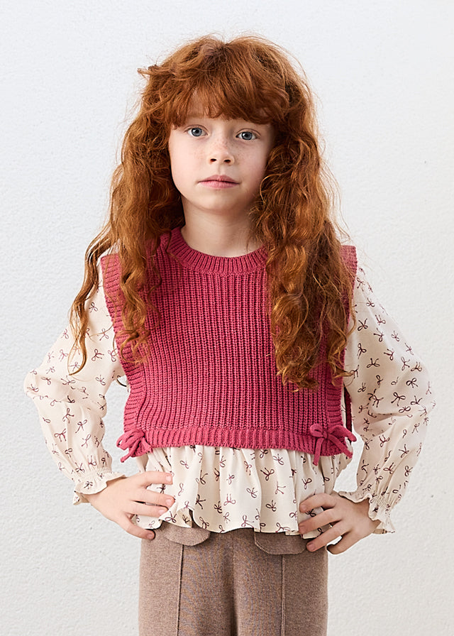 Gilet combinato manica lunga bambina Mayoral