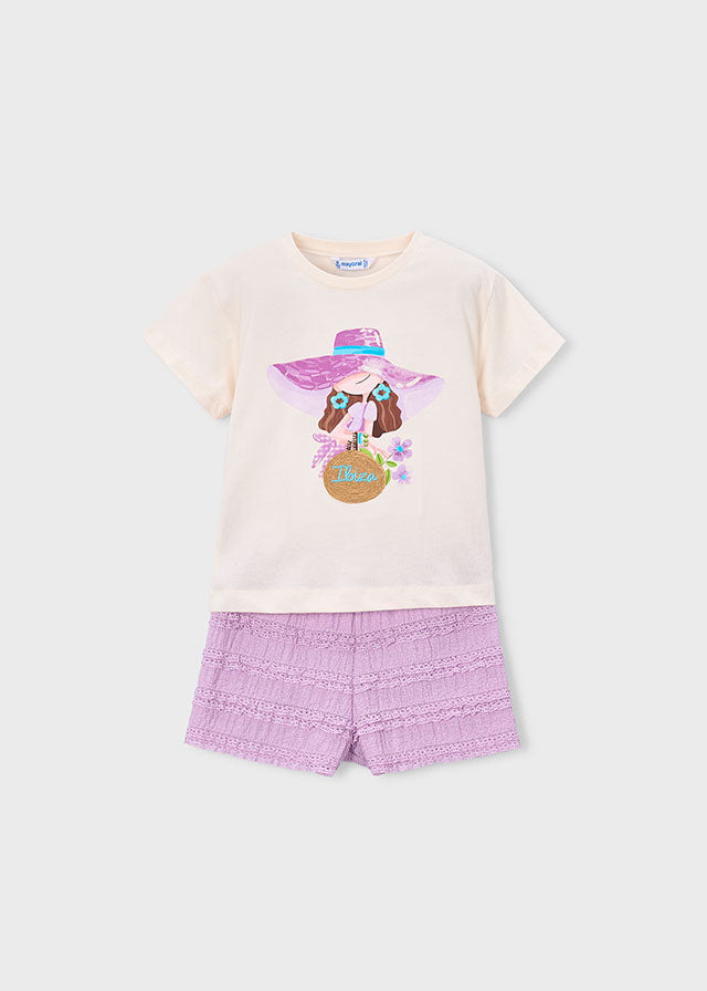 Coordinato short fantasia bambina Mayoral