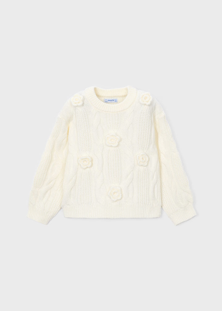 Maglione ricamato fiore bambina Mayoral