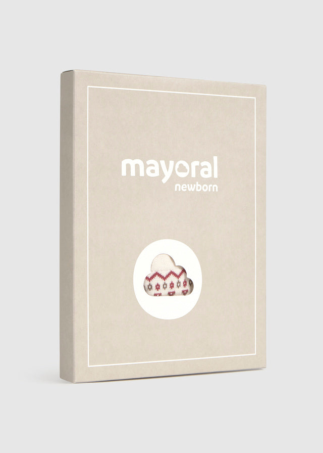 Completo salopette in tricot 3 pezzi in tricot neonato Mayoral