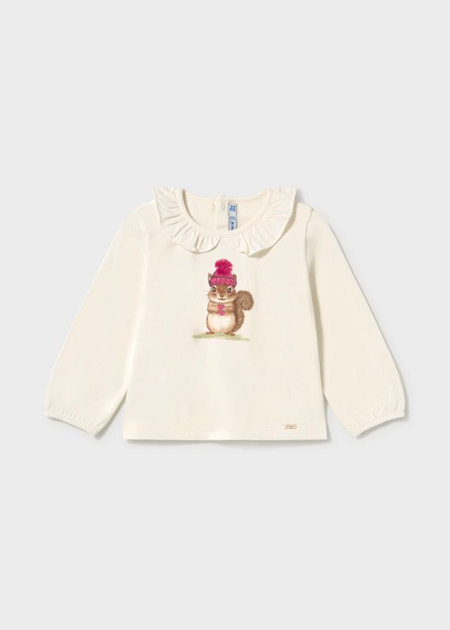 Maglietta manica lunga con colletto baby girl Mayoral
