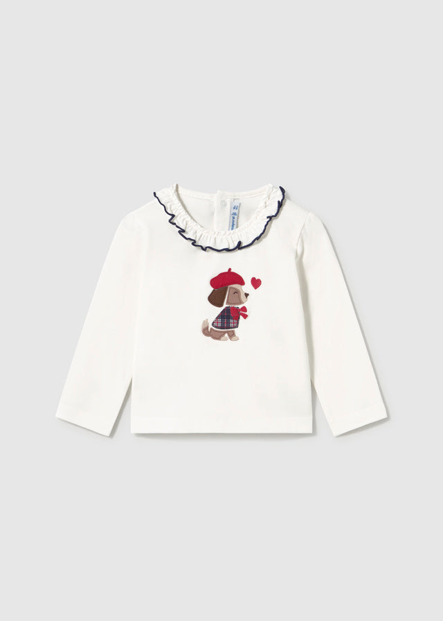 Maglietta manica lunga con colletto baby girl Mayoral