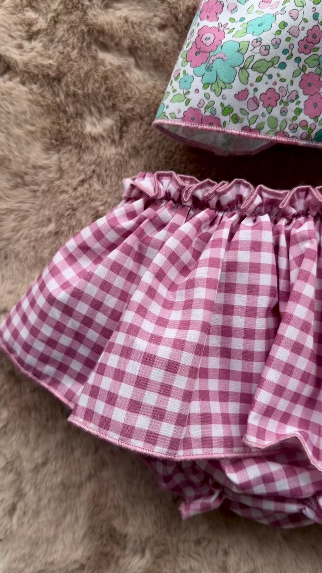 Casacca floreale con punto smock neonata Valentina Bebès