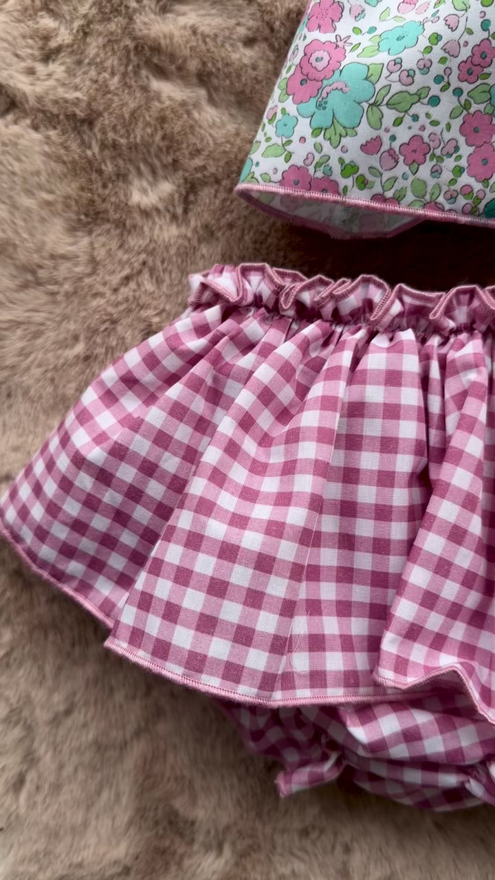 Casacca floreale con punto smock neonata Valentina Bebès