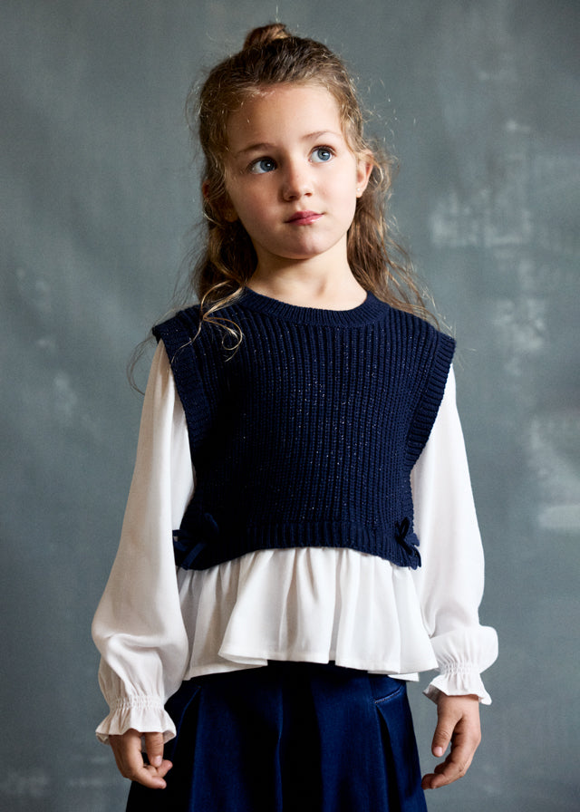 Top gilet combinato bambina Mayoral