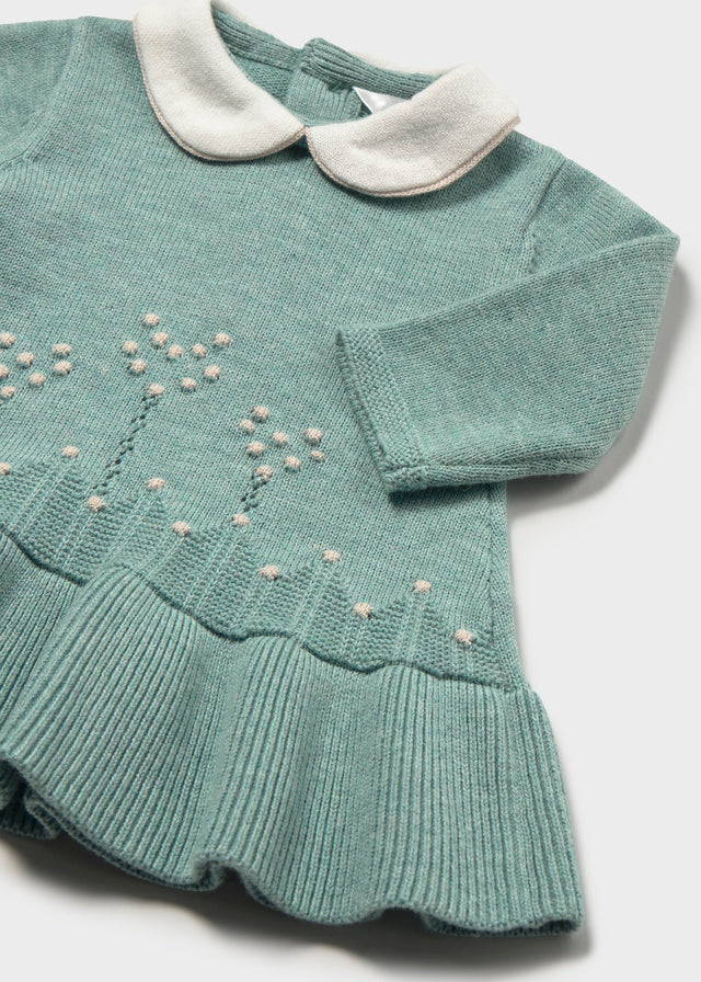Vestito in tricot con colletto neonata Mayoral