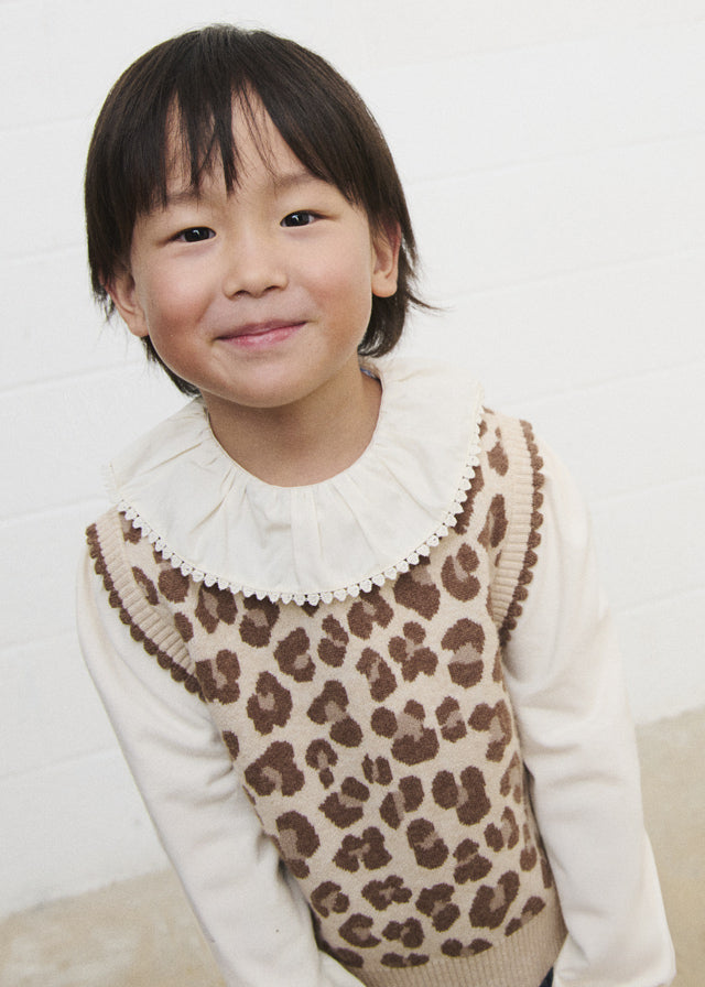 Gilet motivo maculato tricot bambina Mayoral