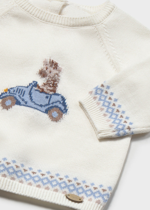 Completo tre pezzi con calzamaglia pantaloncino e maglione neonato Mayoral