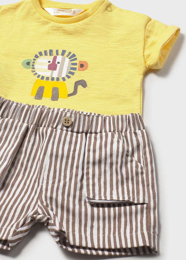 Completo safari con pantaloncino a righe neonato Mayoral