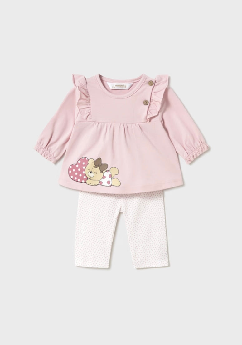Completo maglietta a maniche lunghe e leggings neonata Mayoral