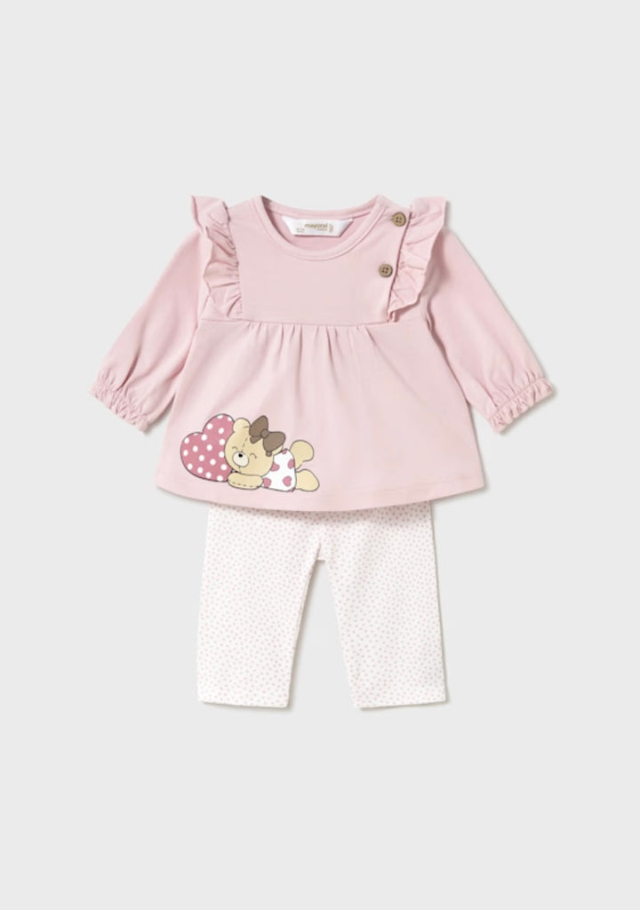 Completo maglietta a maniche lunghe e leggings neonata Mayoral