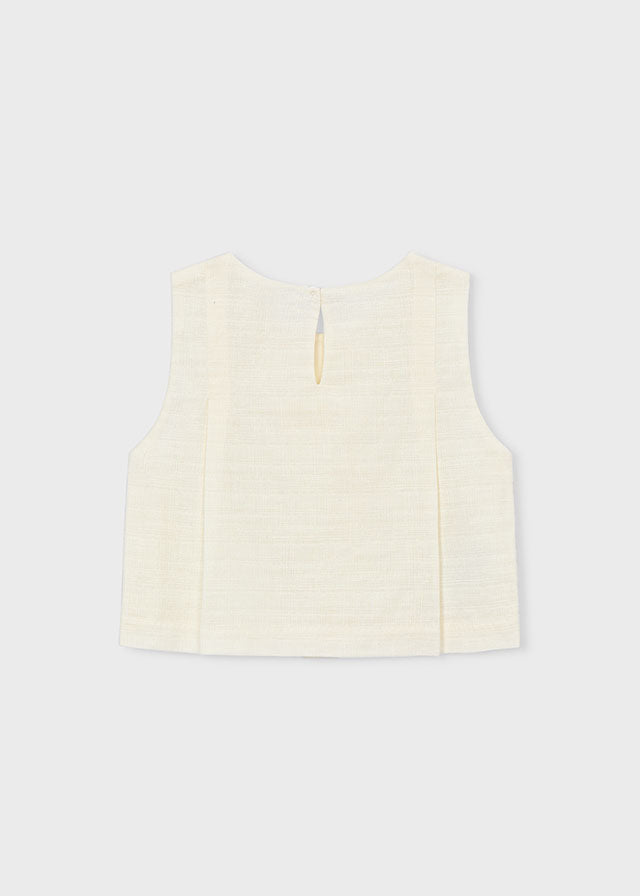 Blusa con fiocchi in lino bambina Mayoral