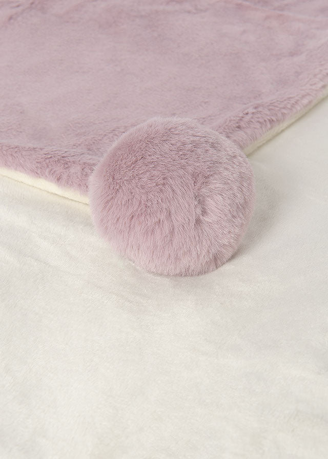 Coperta con pompon in pelliccia neonata Mayoral