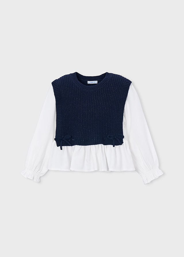Top gilet combinato bambina Mayoral