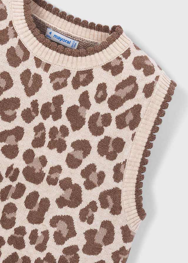 Gilet motivo maculato tricot bambina Mayoral