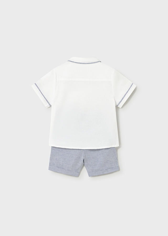 Completo in lino con camicia baby boy Mayoral