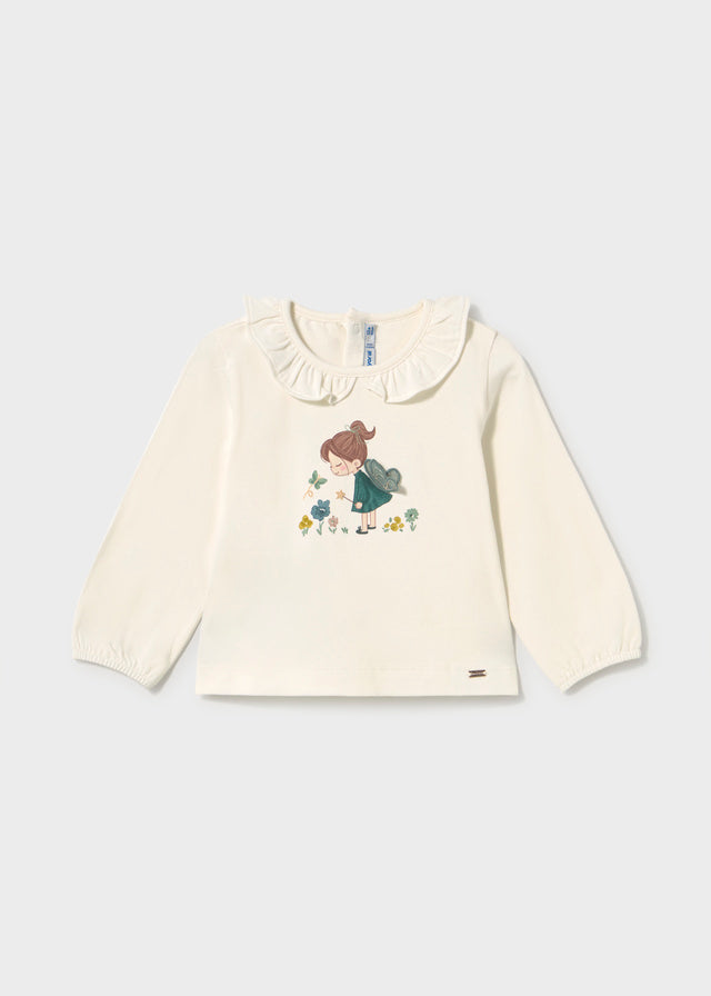 Maglietta manica lunga con colletto baby girl Mayoral