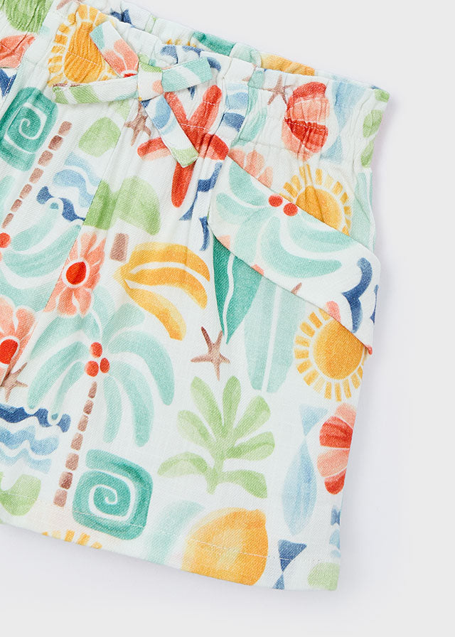 Pantaloncino con stampa summer bambina Mayoral