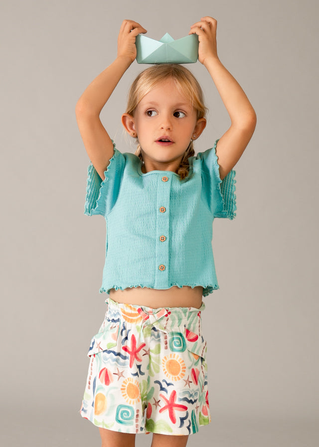 Pantaloncino con stampa summer bambina Mayoral