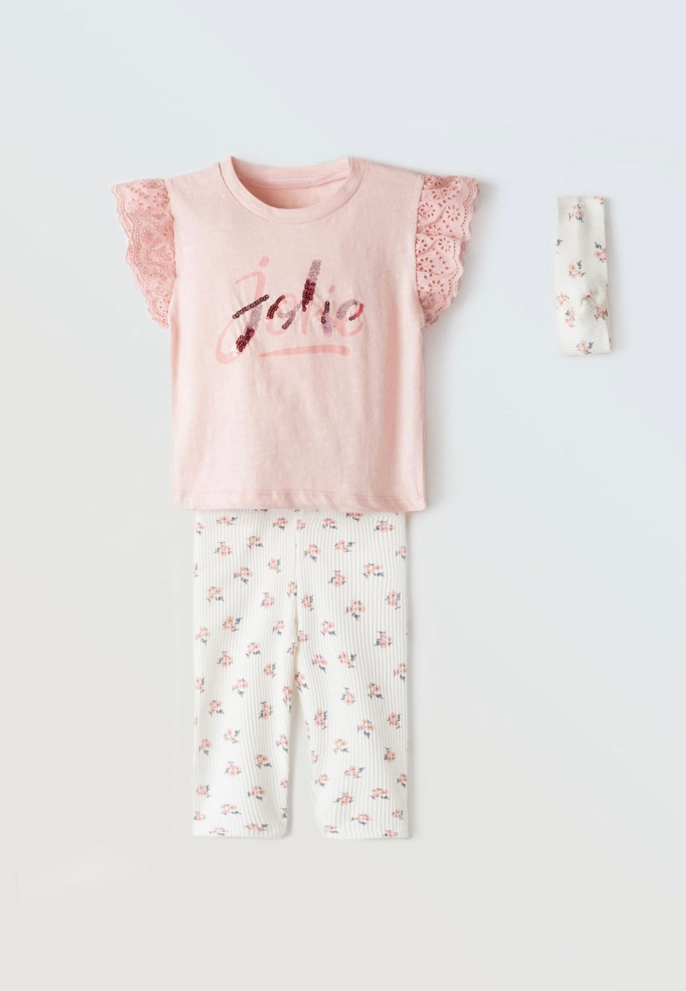 Completo maglietta e leggings con fascia in cotone bambina Ebita