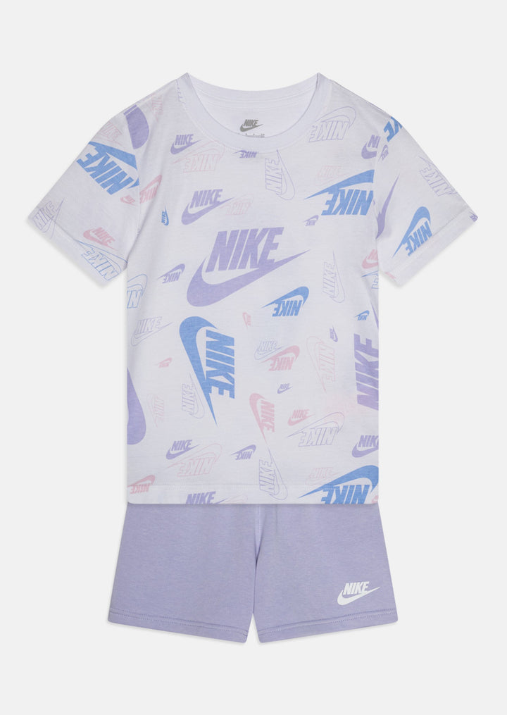 Completo maglietta a maniche corte con grafica e pantaloncino baby femmina