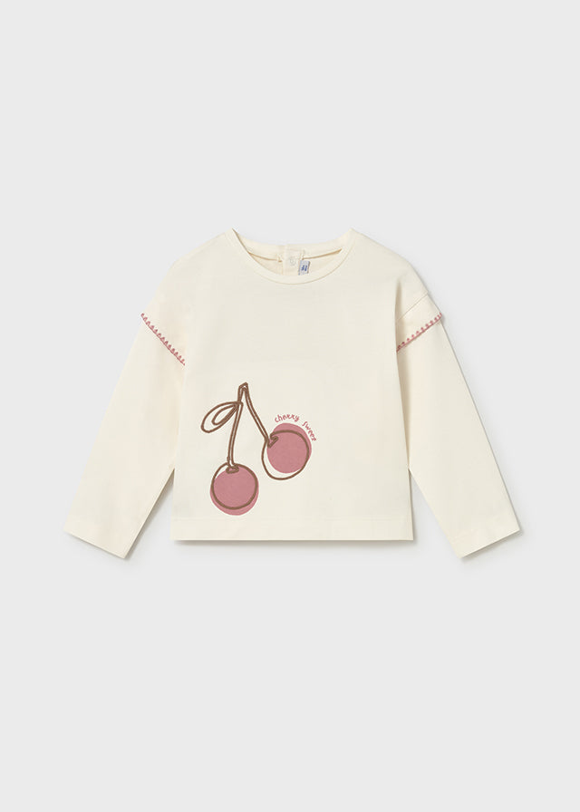 T-shirt manica lunga con stampa fiore baby girl Mayoral