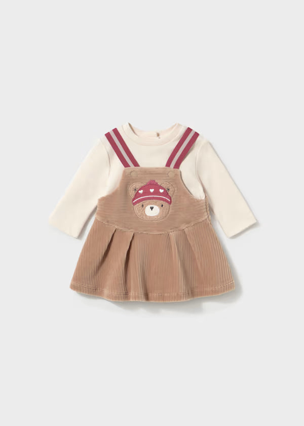 Vestito in ciniglia con teddy neonata Mayoral