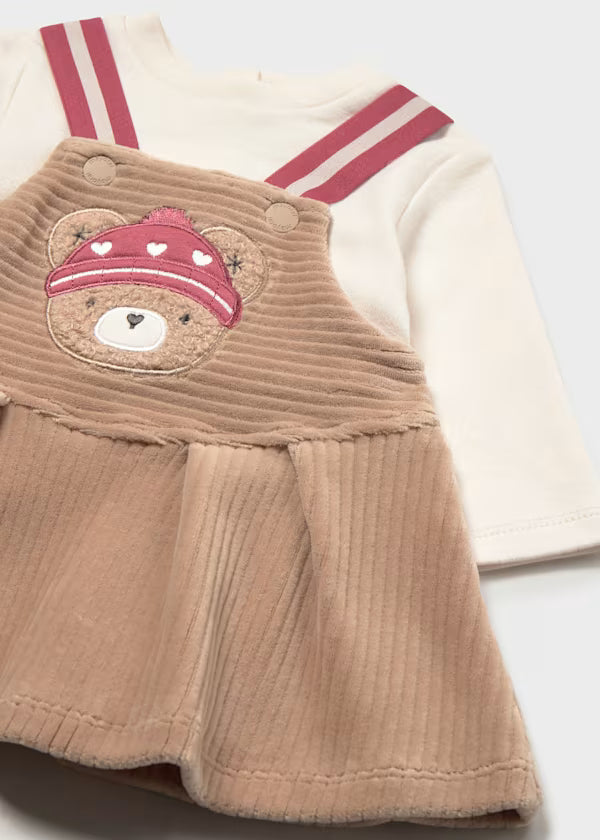 Vestito in ciniglia con teddy neonata Mayoral