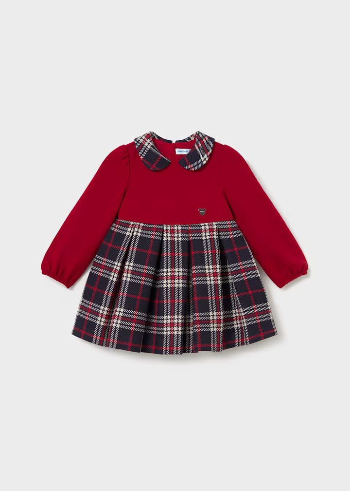 Vestito rosso scozzese baby girl Mayoral