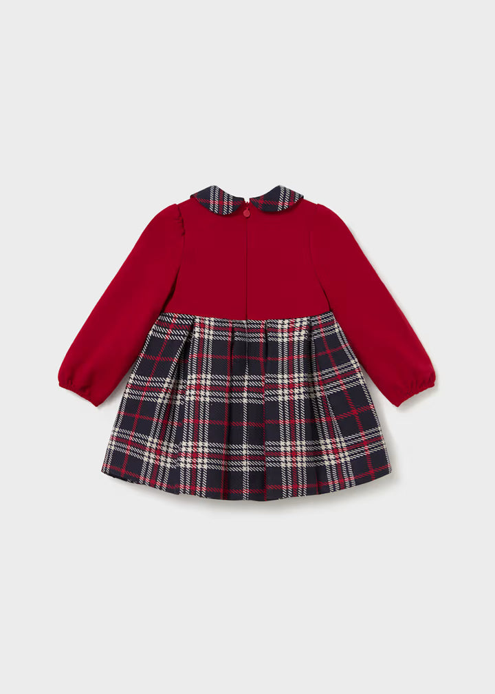 Vestito rosso scozzese baby girl Mayoral