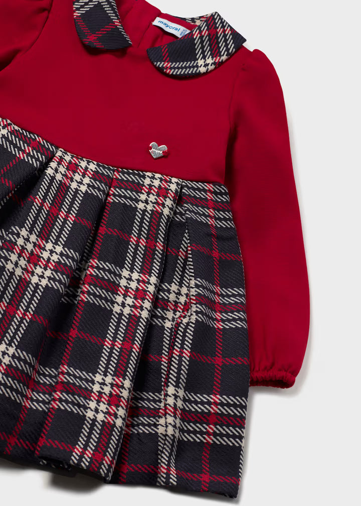 Vestito rosso scozzese baby girl Mayoral