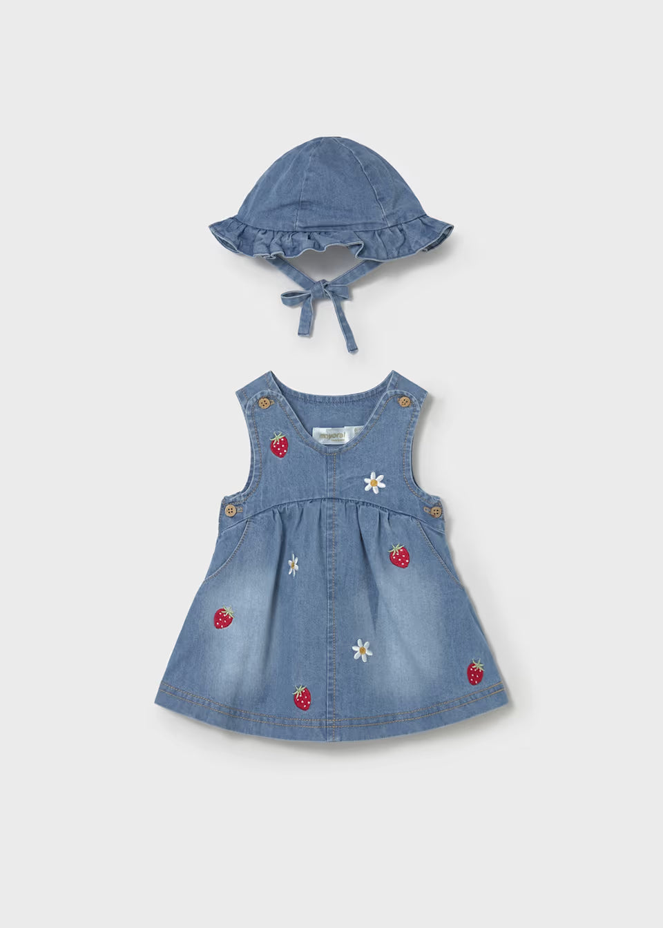 Abito in denim con capello neonata mayoral