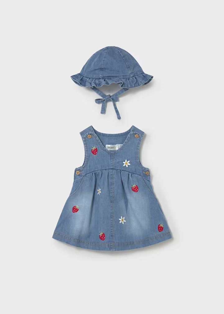 Abito in denim con capello neonata mayoral