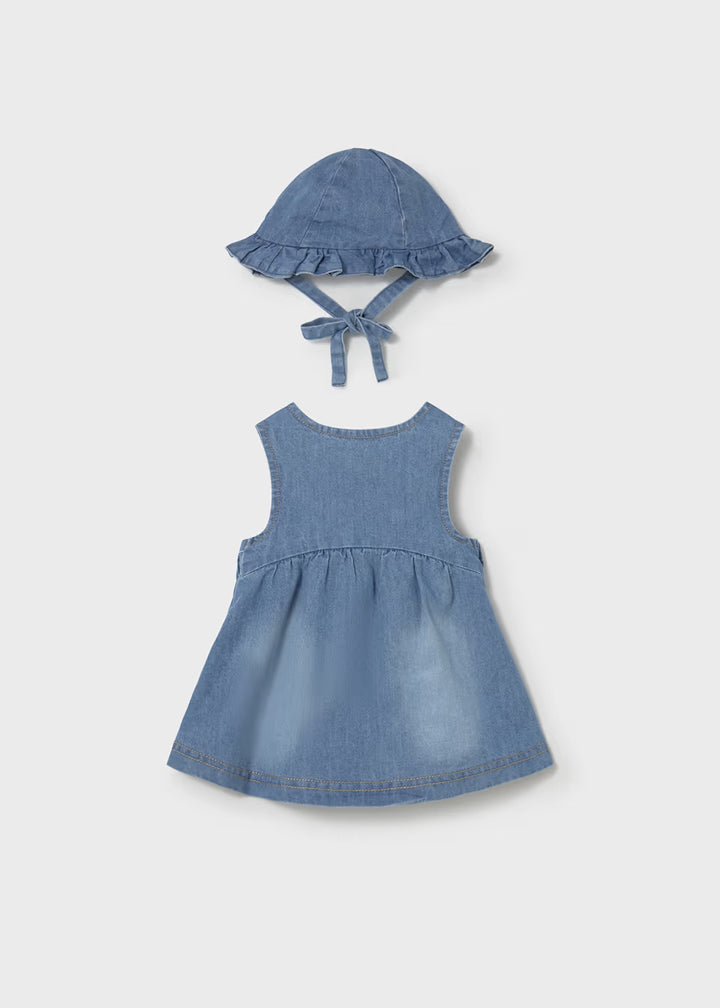 Abito in denim con capello neonata mayoral
