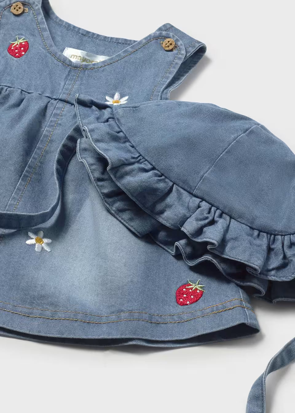 Abito in denim con capello neonata mayoral