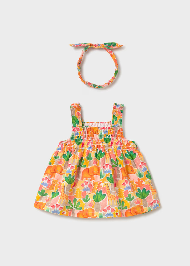 Vestito giro manica con fascia neonata Mayoral