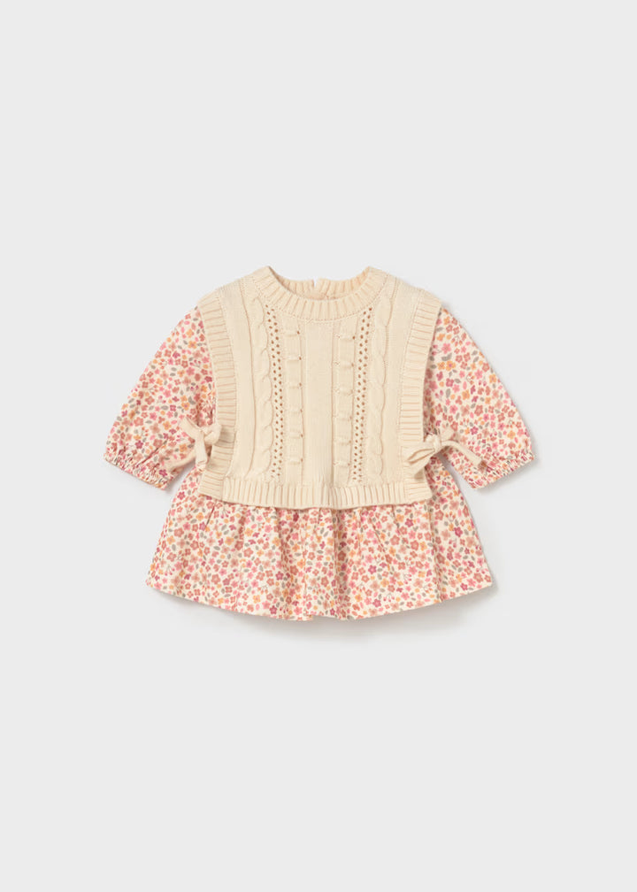 Vestito fantasia con gilet in tricot neonata Mayoral