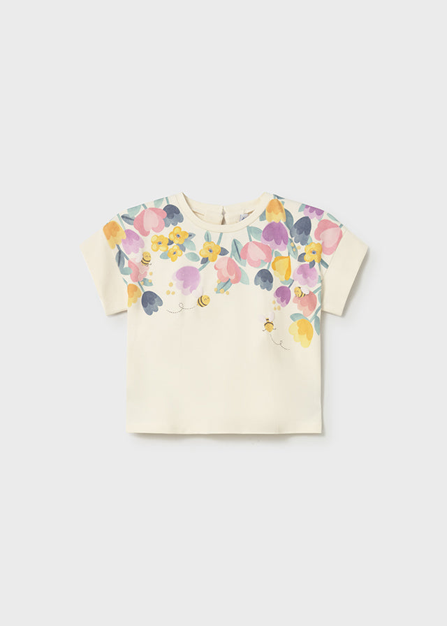 T-shirt con stampa fiori baby girl Mayoral