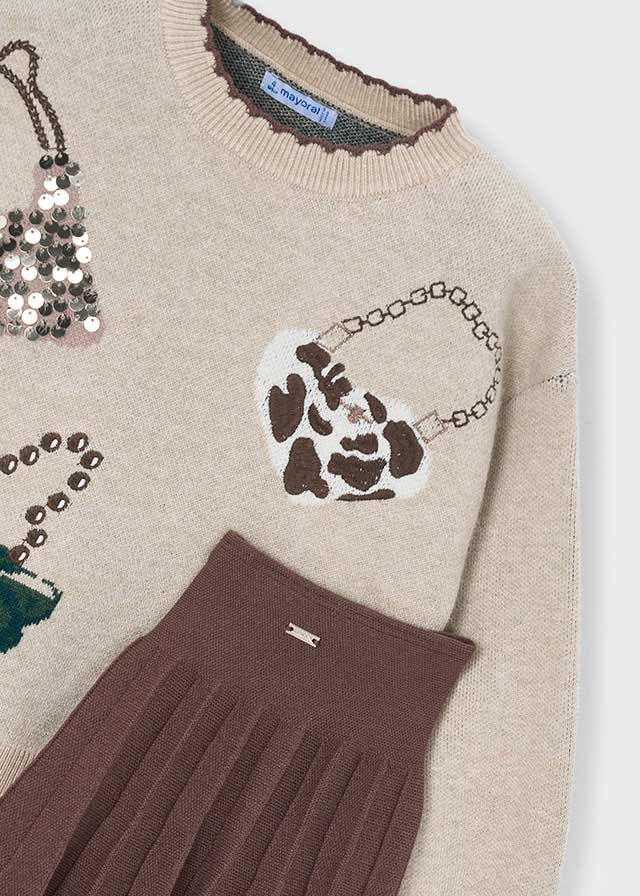 Completo gonna in tricot bambina Mayoral