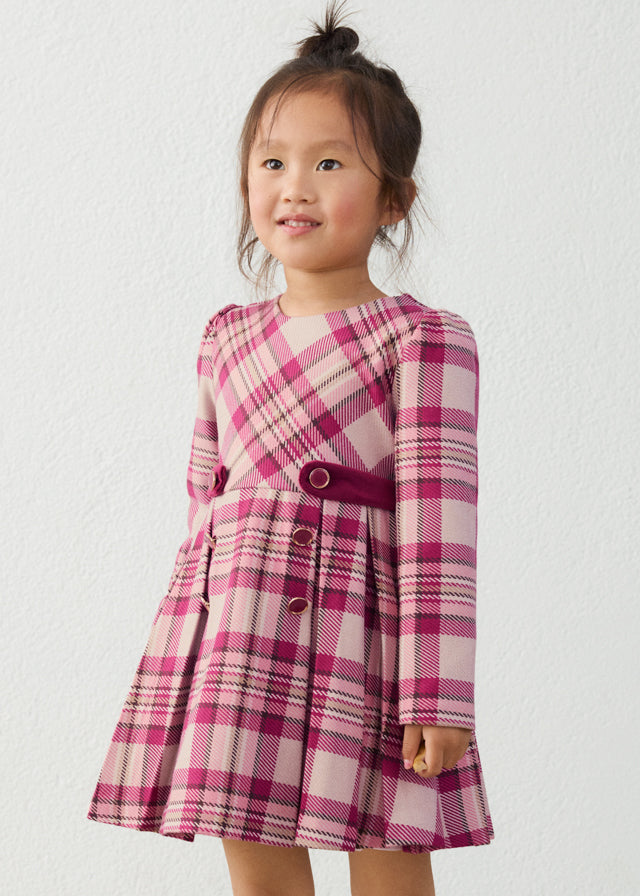 Vestito manica lunga a quadri bambina Mayoral