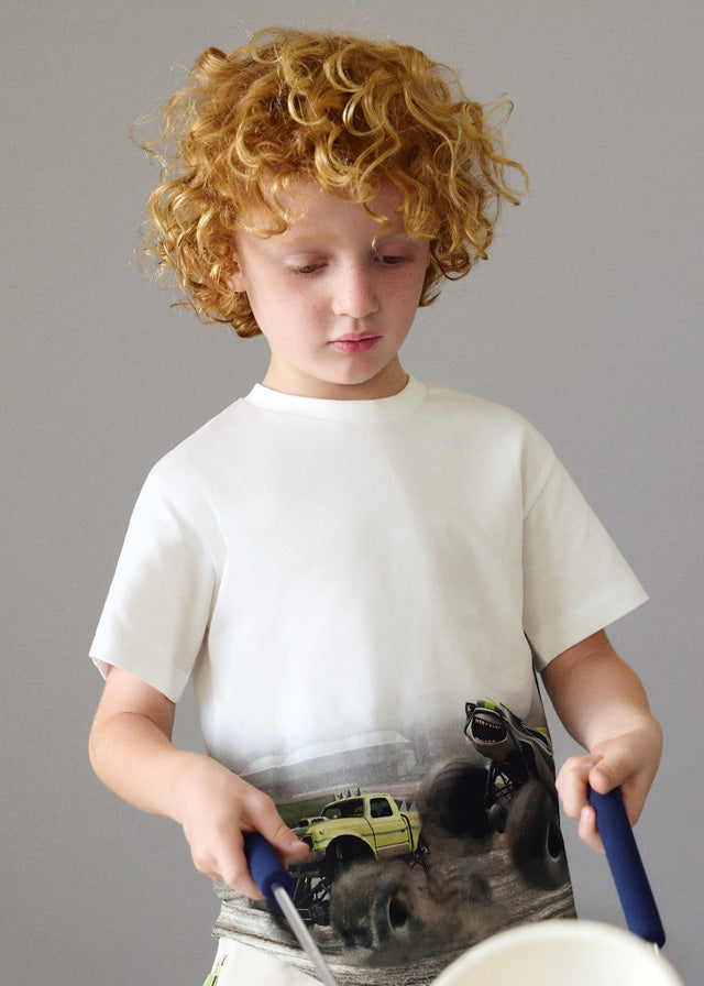 T-shirt con stampa rally bambino Mayoral