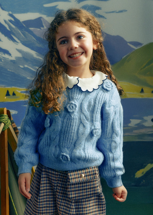 Maglione ricamato fiore bambina Mayoral
