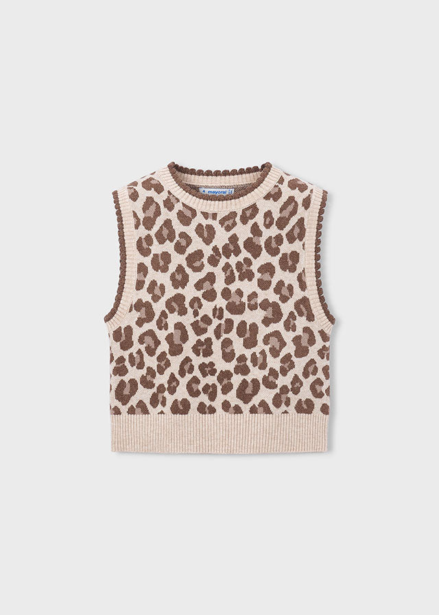 Gilet motivo maculato tricot bambina Mayoral