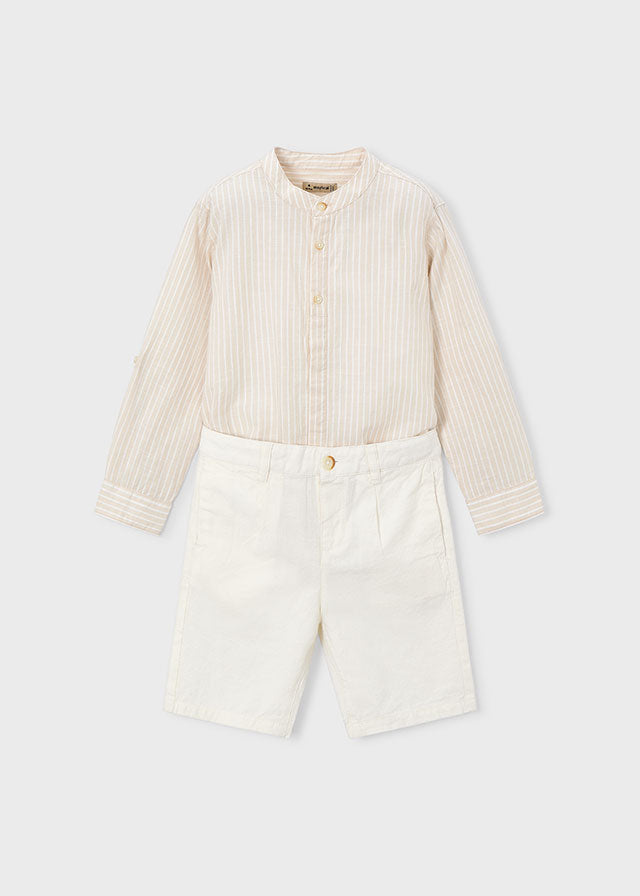 Completo 2 pezzi bermuda lino bambino Mayoral