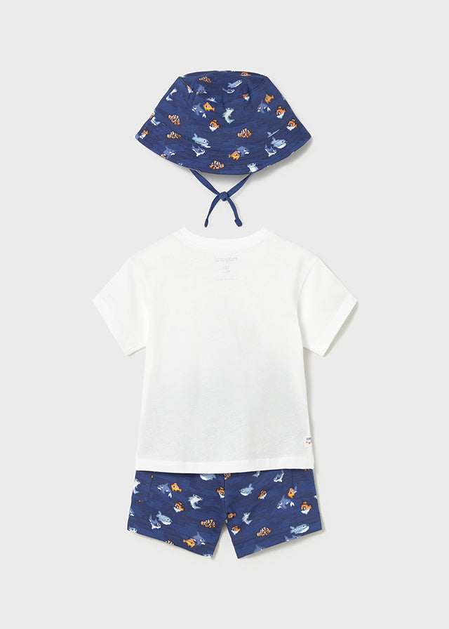 Completo due pezzi con cappello baby boy Mayoral